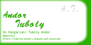 andor tuboly business card